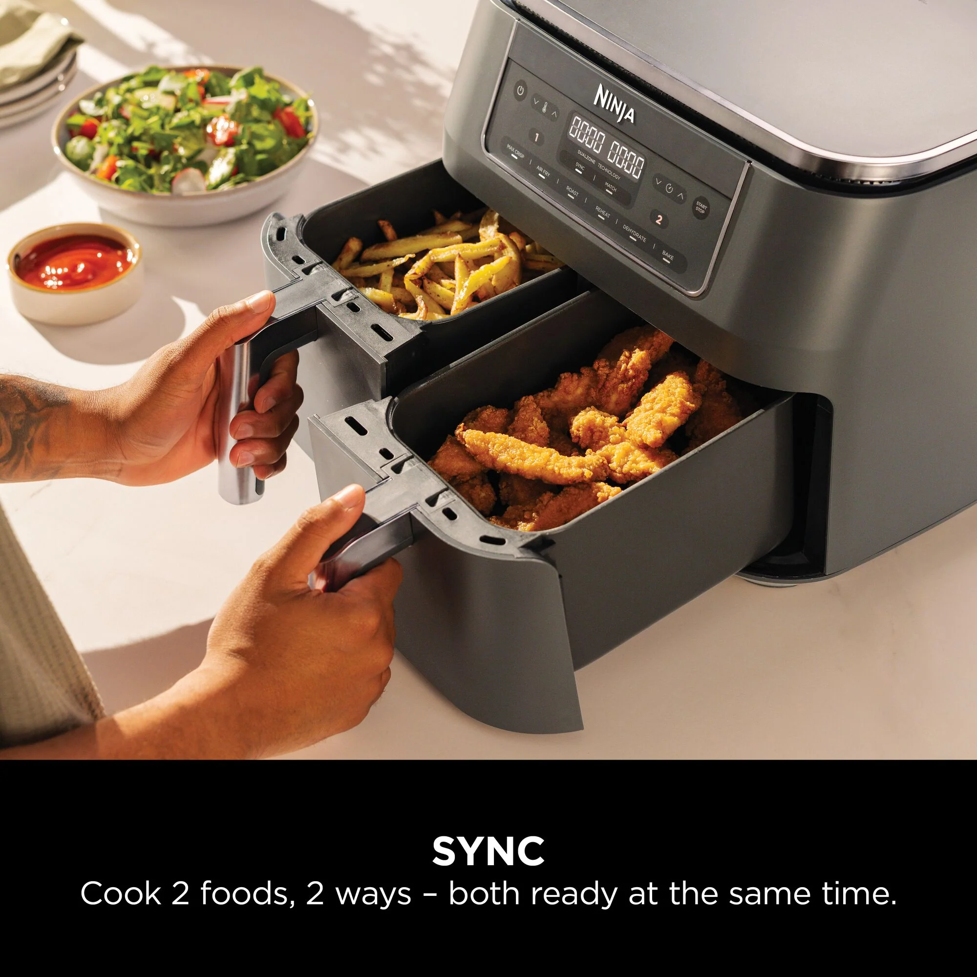 Ninja 6-in-1 Dual Zone Air Fryer 7.6L DZ300UK - Image 3