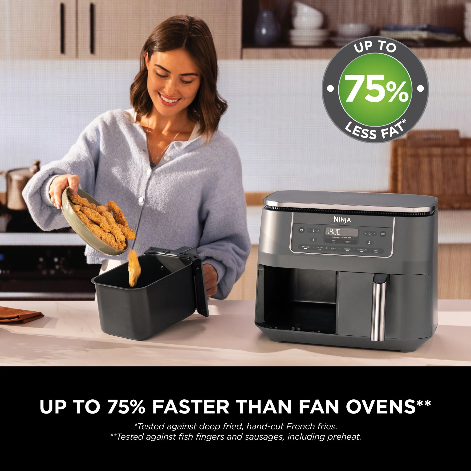 Ninja 6-in-1 Dual Zone Air Fryer 7.6L DZ300UK - Image 6