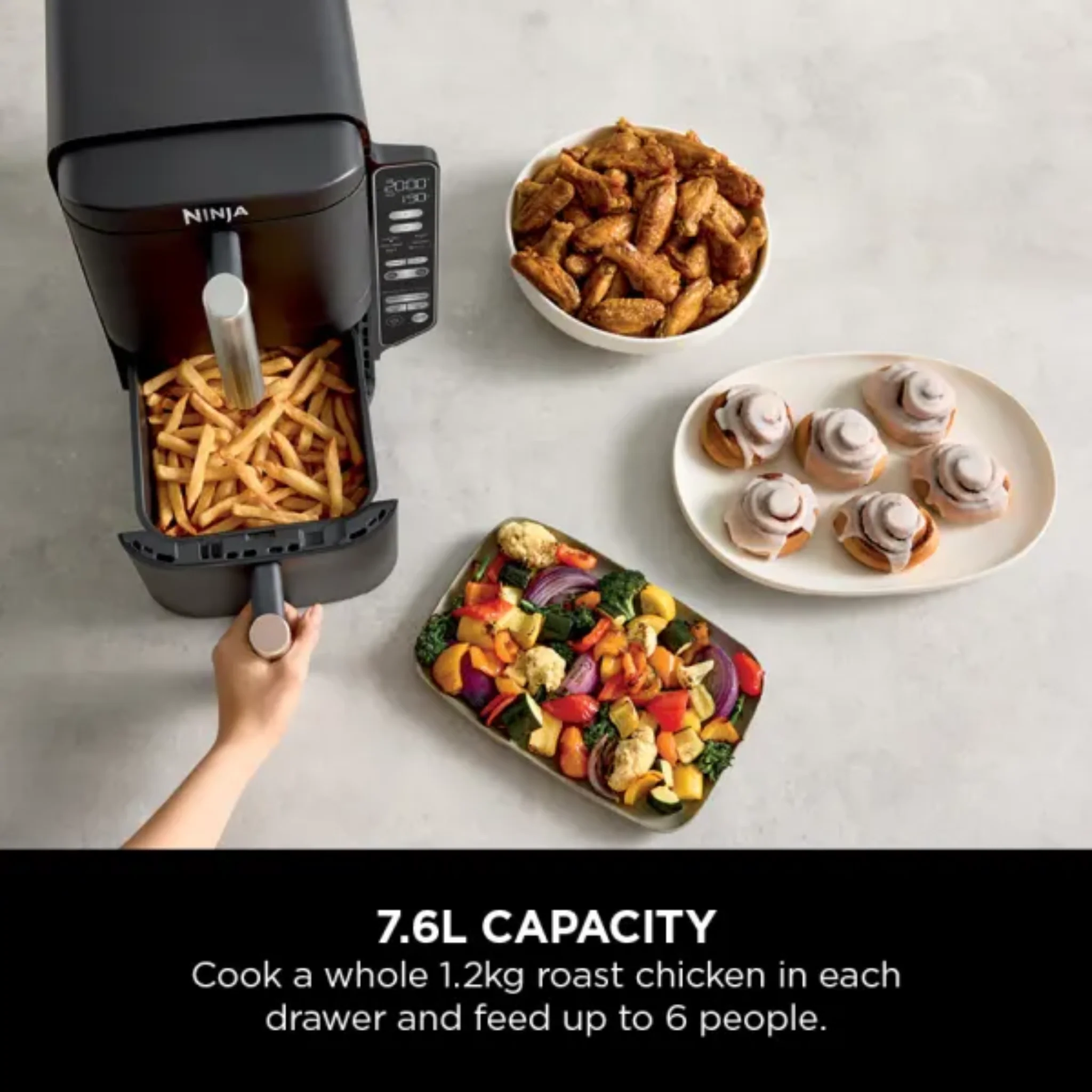 Ninja Double Stack 2-Drawer Air Fryer 7.6L – SL300UK - Image 8