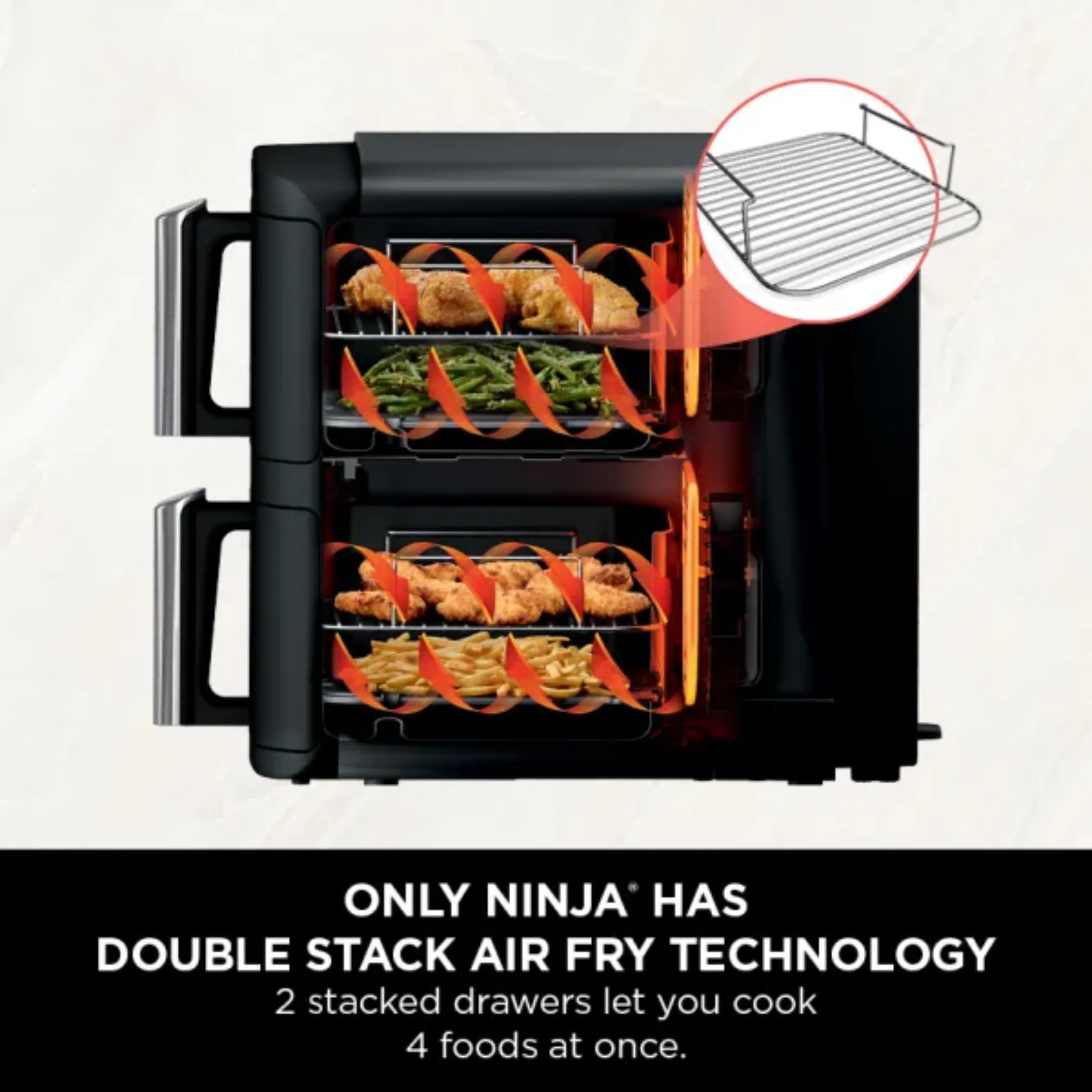 Ninja Double Stack 2-Drawer Air Fryer 7.6L – SL300UK - Image 9