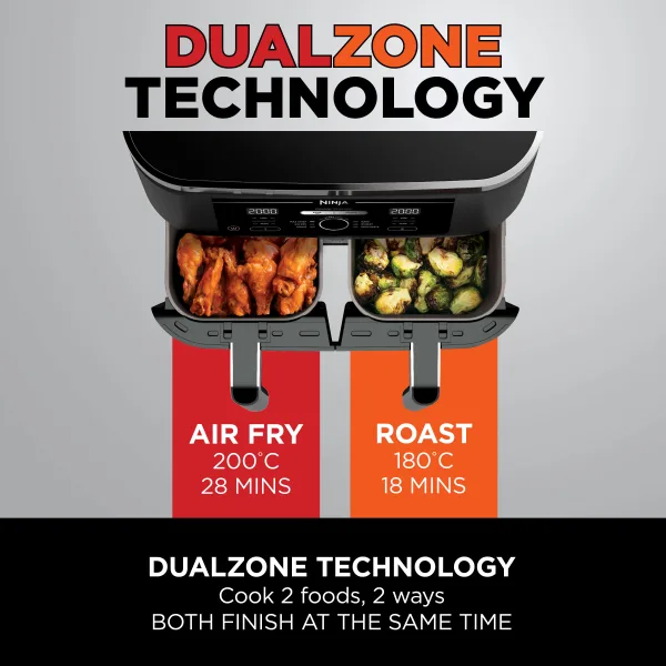 Ninja Foodi 4-in-1 Dual Zone Air Fryer 7.6L AF200UK - Image 4