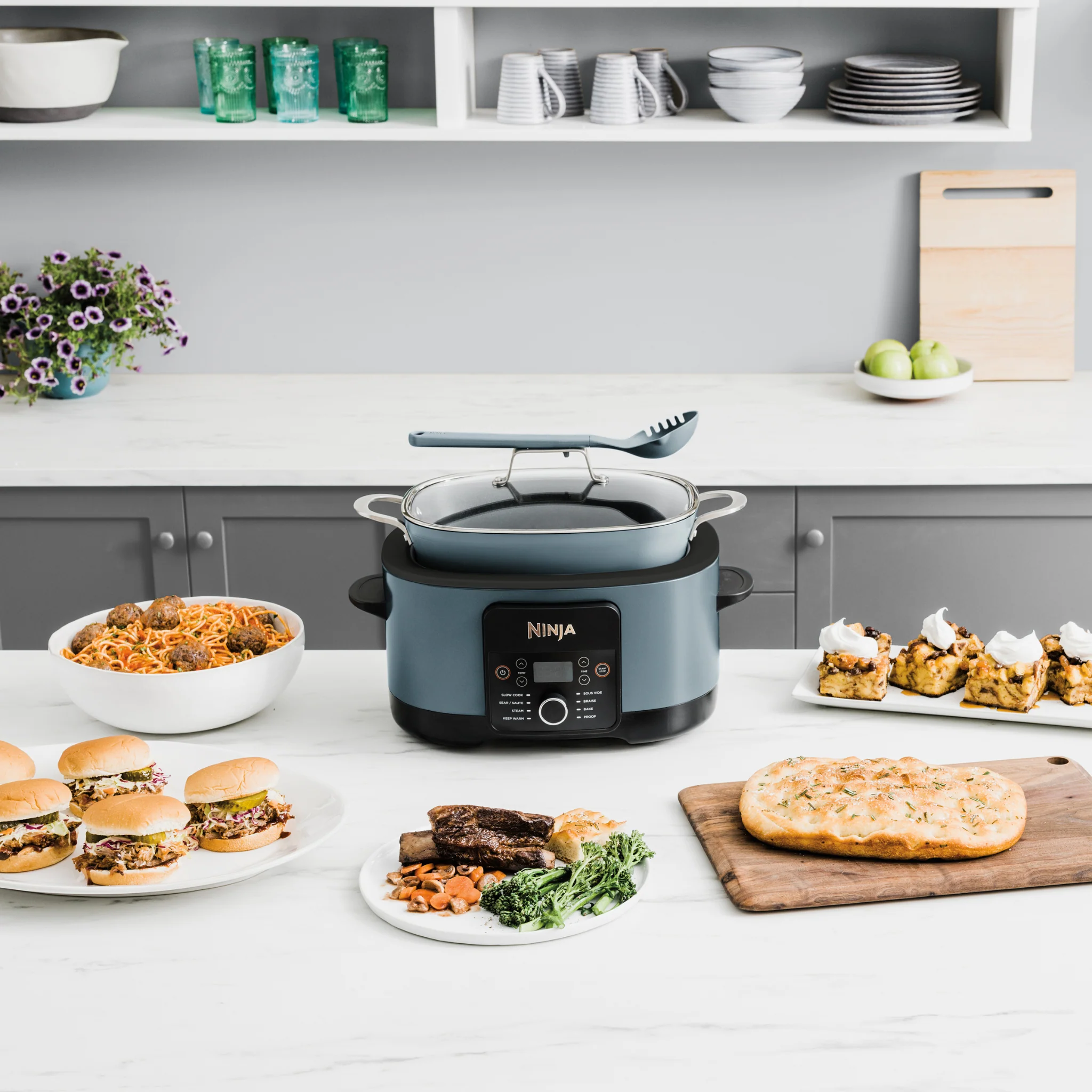 Ninja Foodi 8-in-1 PossibleCooker Slow Cooker & Multi-Cooker Sea Salt Grey [MC1001UK] - Image 3