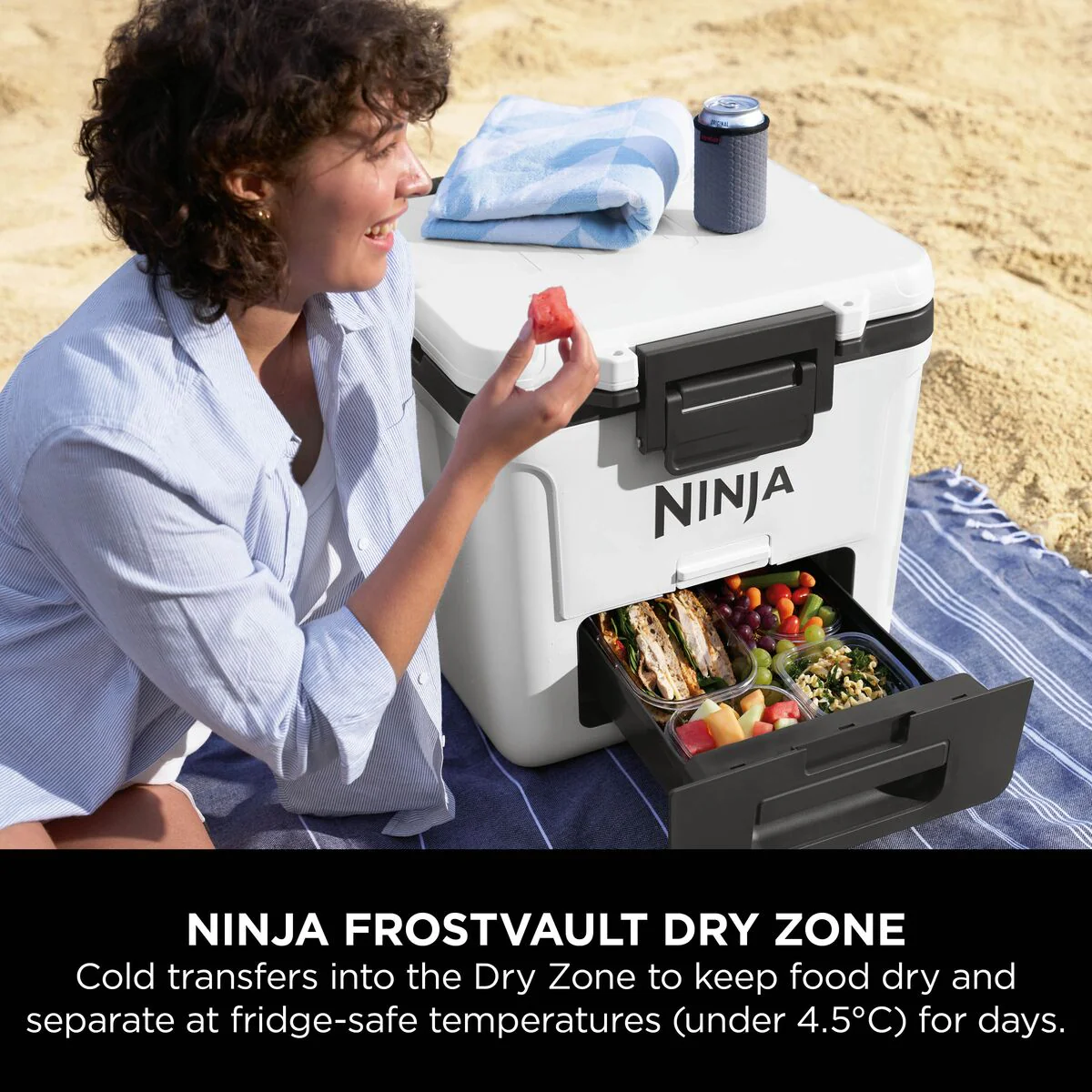 Ninja FrostVault 30QT/28L Wheeled Cooler with Dry Zone, Cloud White FB230UKWH - Image 7
