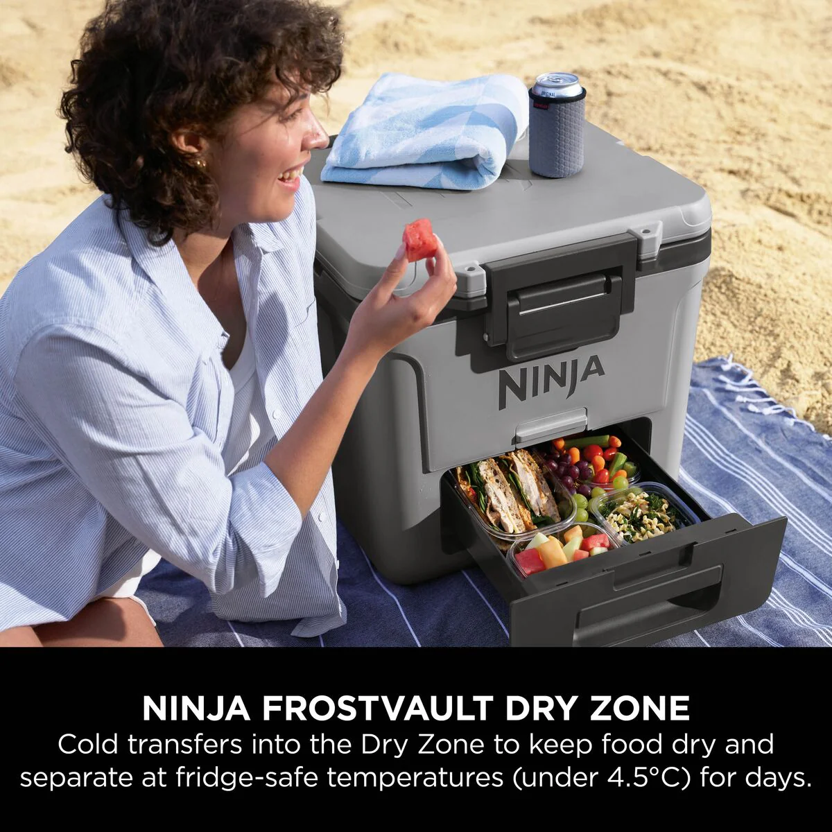 Ninja FrostVault 30QT/28L Wheeled Cooler with Dry Zone, Slate Grey FB230UKGY - Image 6