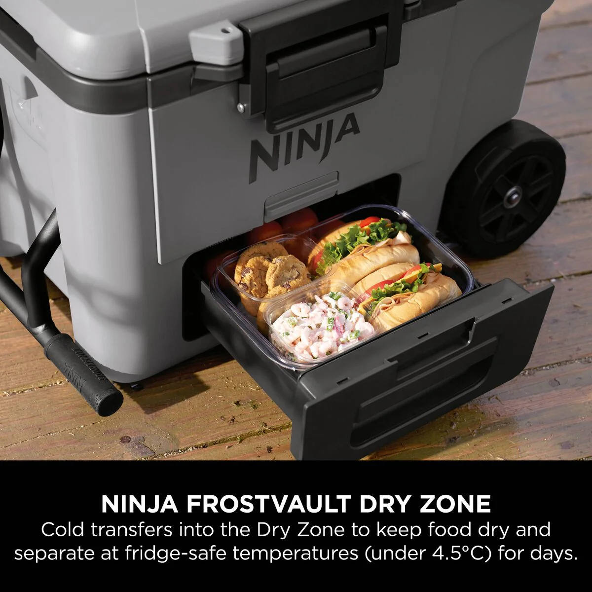 Ninja FrostVault 45QT/42L Wheeled Cooler with Dry Zone, Slate Grey FB245UKGY - Image 3
