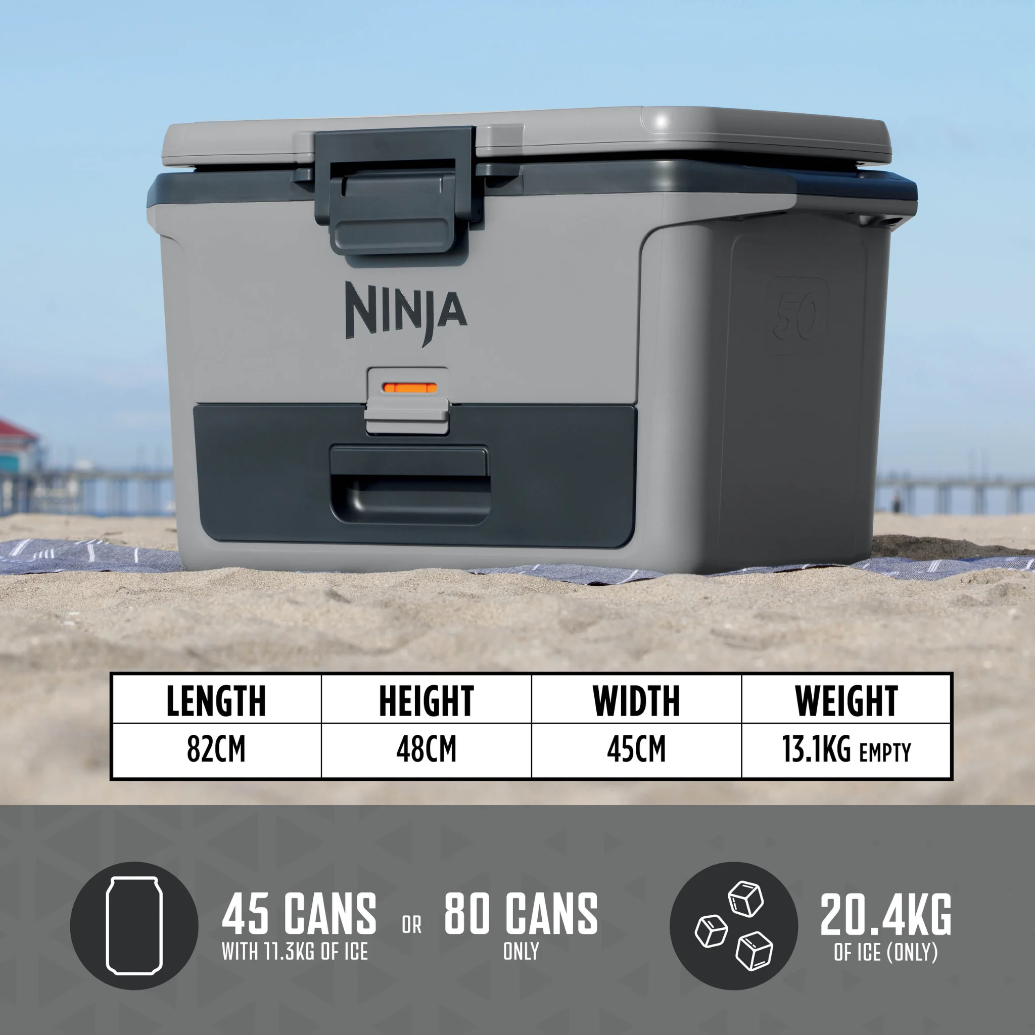 Ninja FrostVault 50QT/47L Hard Cooler - Slate Grey FB151UKGY - Image 3
