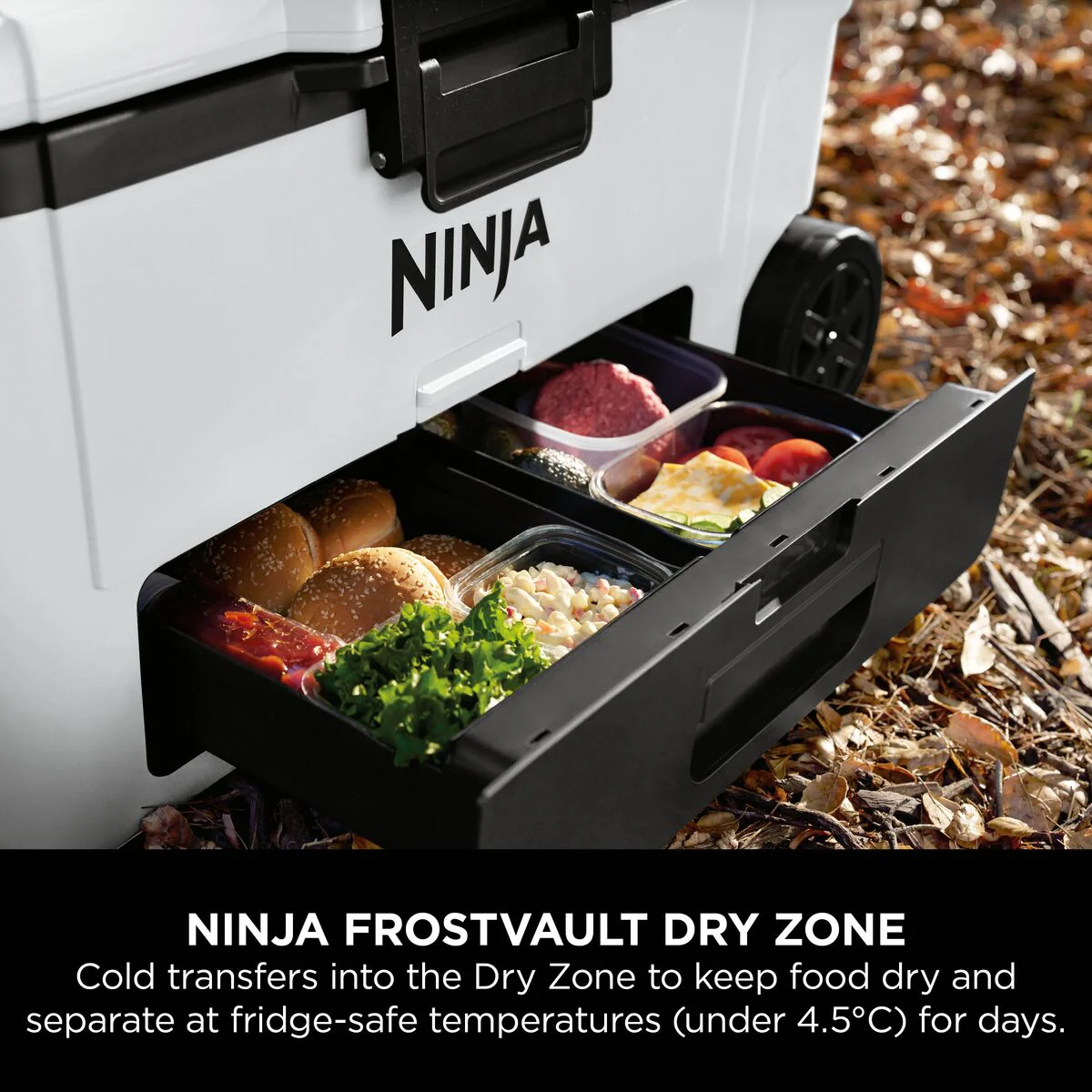 Ninja FrostVault 65QT/61L Wheeled Cooler with Dry Zone, Cloud White FB265EUUKWH - Image 4