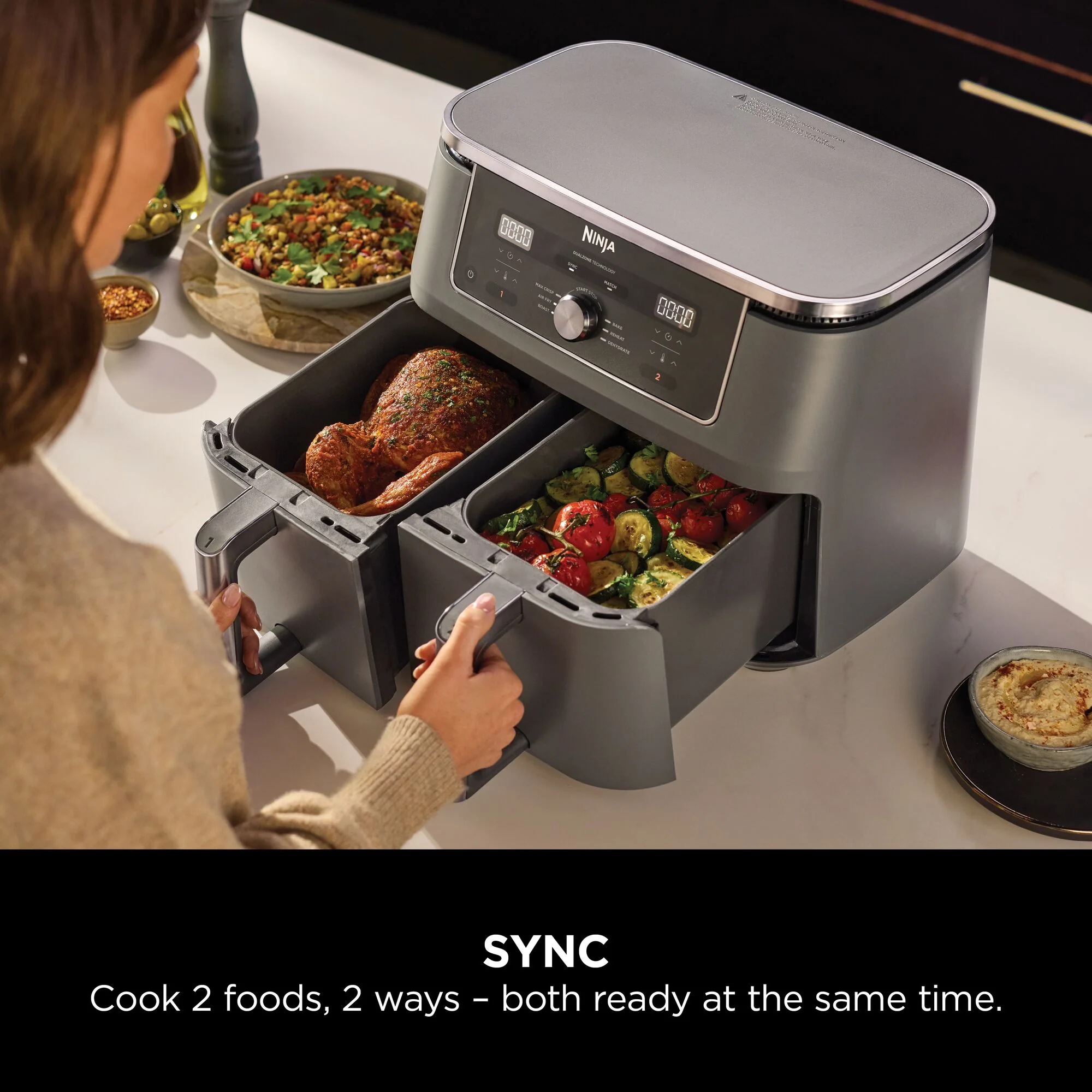 Ninja MAX 6-in-1 Dual Zone Air Fryer 9.5L DZ400UK - Image 3