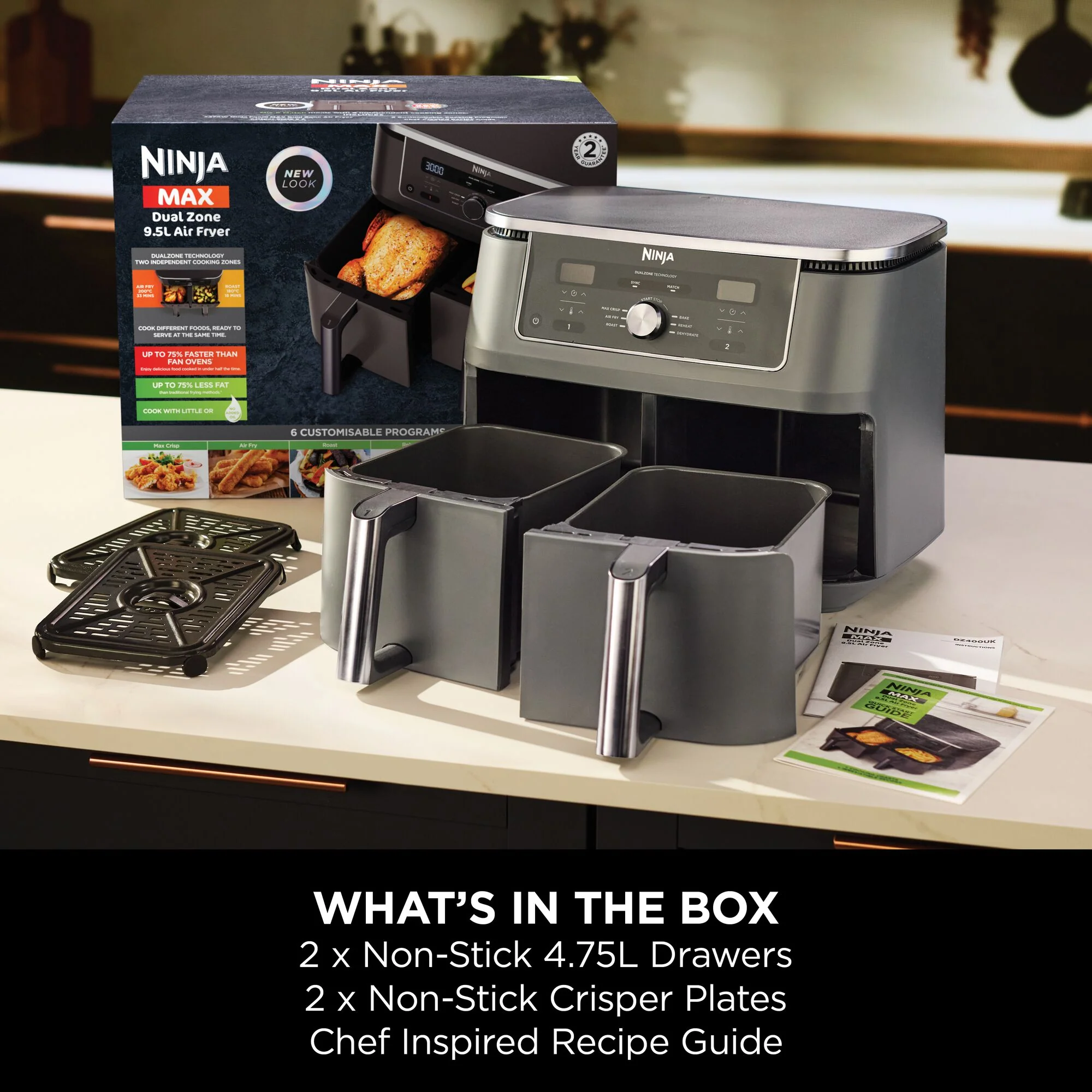 Ninja MAX 6-in-1 Dual Zone Air Fryer 9.5L DZ400UK - Image 9