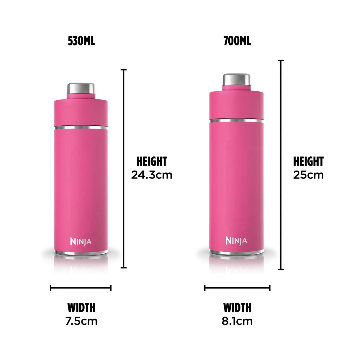 Ninja Thirsti 530 ml Travel Bottle – Hot Pink DW1801EUUKBP - Image 5