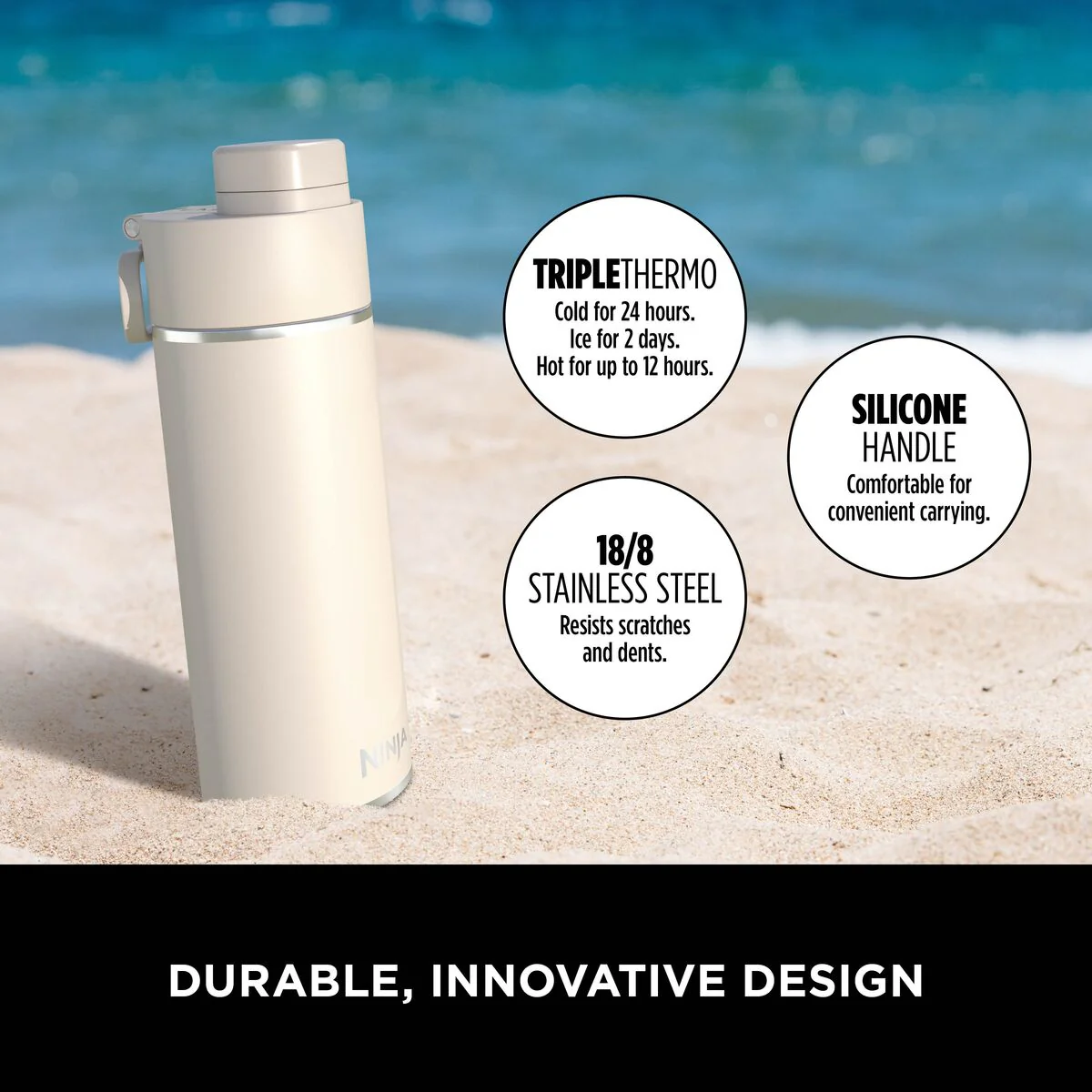Ninja Thirsti 700 ml Travel Bottle – Sandstone DW2401EUUKST - Image 3