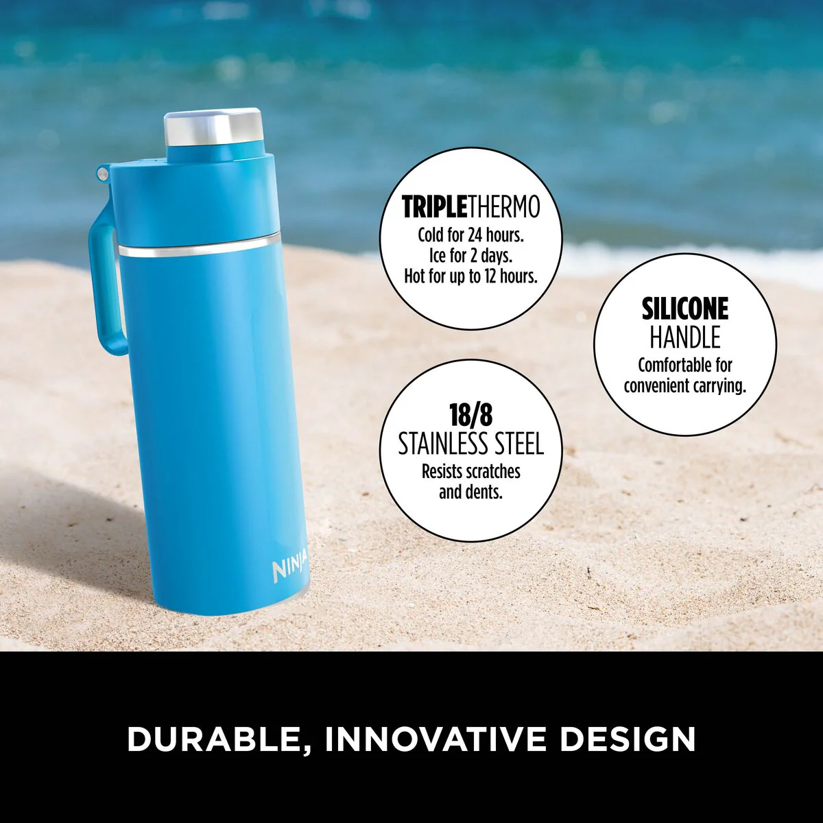 Ninja Thirsti 700 ml Travel Bottle – Tropical Blue DW2401EUUKSB - Image 3
