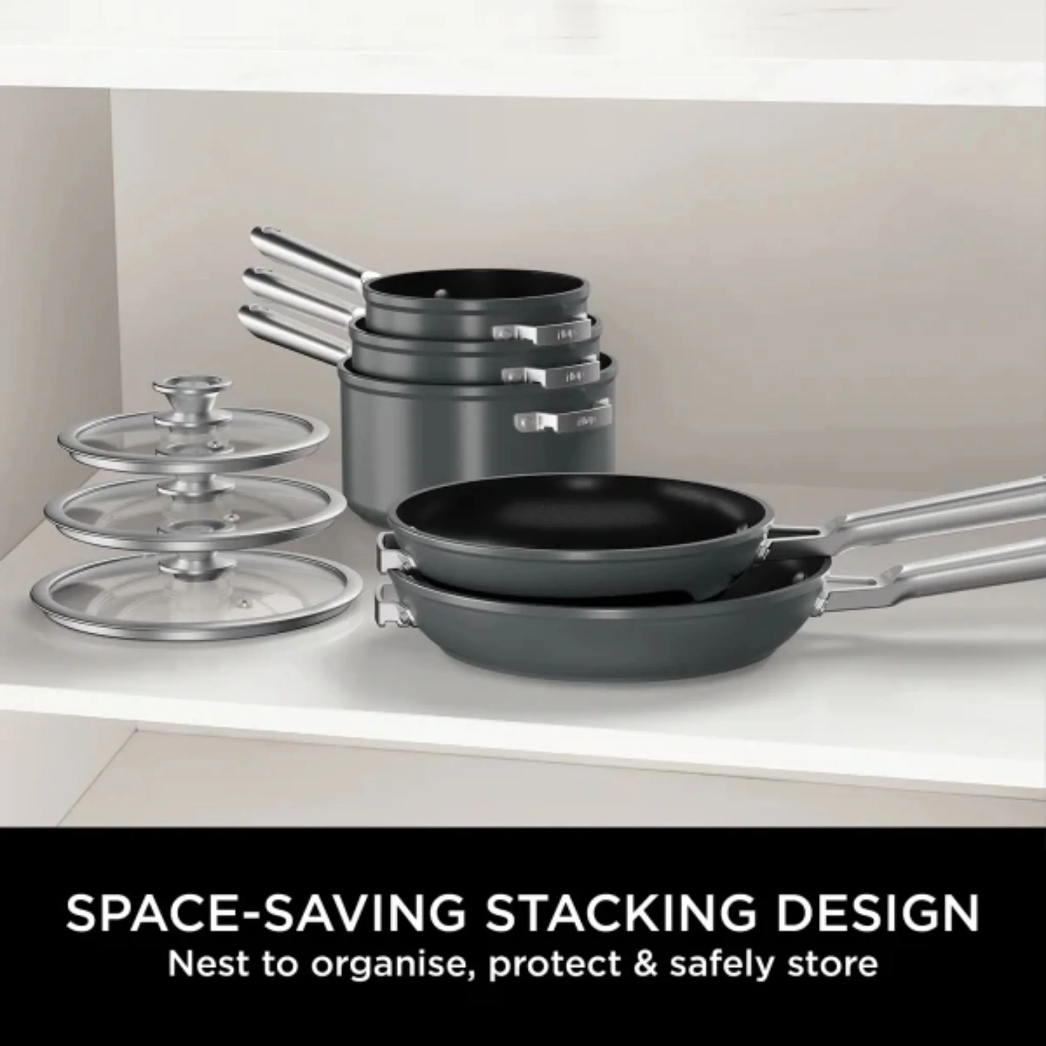 Ninja ZEROSTICK Stackable 5-Piece Pan Set - C55000UK - Image 6