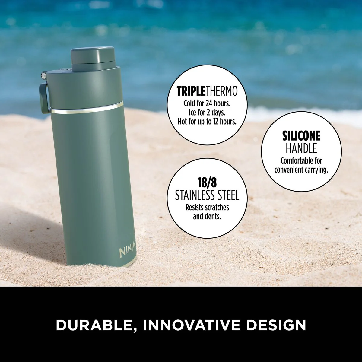 Ninja Thirsti 530 ml Travel Bottle – Evergreen DW1801EUUKEM - Image 3